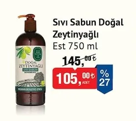 Sıvı Sabun Doğal Zeytinyağlı Est 750 Ml