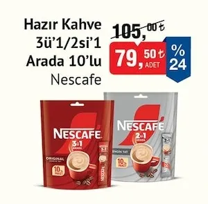 Hazır Kahve 3'Ü1/2'Si1 Arada 10'Lu Nescafe