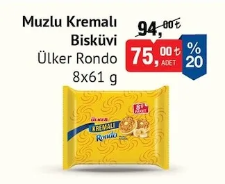 Muzlu Kremalı Bisküvi Ülker Rondo 8X61 G