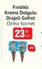 Ozmo Kornet Fındıklı Krema Dolgulu Drajeli Gofret