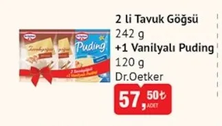 Dr.Oetker 2'Li Tavuk Göğsü 242 G +1 Vanilyalı Puding 120 G