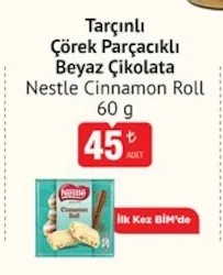Nestle Cinnamon Roll Tarçınlı Çörek Parçacıklı Beyaz Çikolata 60 G
