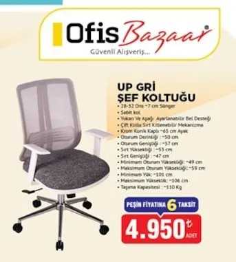 Up Gri Şef Koltuğu