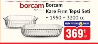 Borcam Kare Fırın Tepsi Seti ~1950 + 3200 Cc
