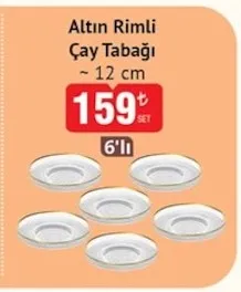 Altın Rimli Çay Tabağı ~12 Cm