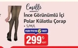 Casilli İnce Görünümlü İçi Polar Külotlu Çorap