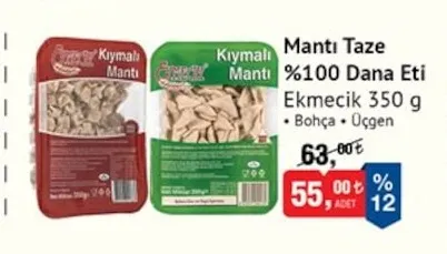 Ekmecik Mantı Taze %100 Dana Eti 350 G