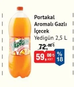 Yedigün Portakal Aromalı Gazlı İçecek 2,5 L