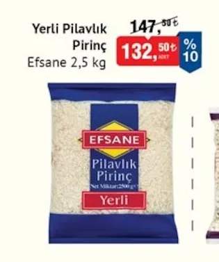 Efsane Yerli Pilavlık Pirinç 2,5 Kg