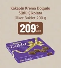 Ülker Buklet Kakaolu Krema Dolgulu Sütlü Çikolata 200 G