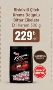 Bisküvili Çilek Krema Dolgulu Bitter Çikolata Eti Karam 300 G