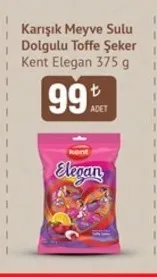 Karışık Meyve Sulu Dolgulu Toffe Şeker Kent Elegan 375 G