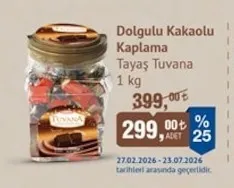 Dolgulu Kakaolu Kaplama Tayaş Tuvana 1 Kg