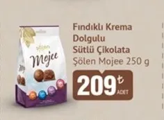 Şölen Mojee Fındıklı Krema Dolgulu Sütlü Çikolata 250 G