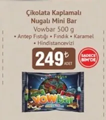 Çikolata Kaplamali Nugali Mini Bar Vowbar 500 G