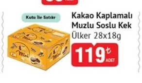 Kakao Kaplamalı Muzlu Soslu Kek Ülker 28X18G