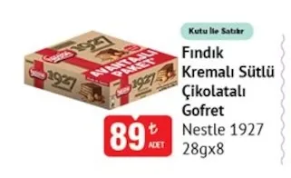 Fındık Kremalı Sütlü Çikolatalı Gofret Nestle 1927 28Gx8