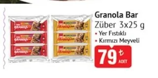 Granola Bar Züber 3X25 G