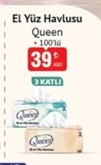 Queen El Yüz Havlusu 100'Lü
