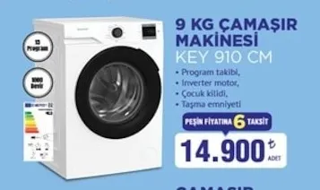 9 KG Çamaşır Makinesi KEY 910 CM
