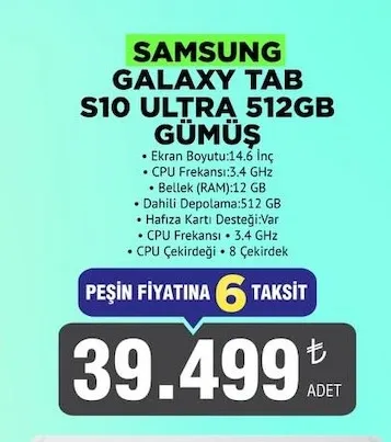 Samsung Galaxy Tab S10 Ultra 512Gb Gümüş
