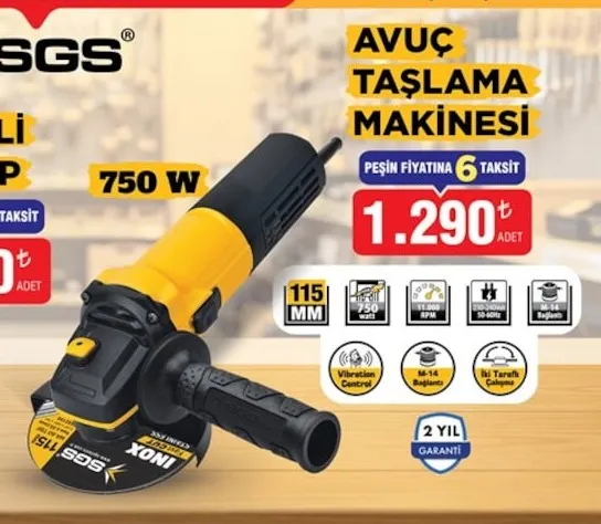 Sgs Avuç Taşlama Makinesi 750 W