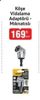 Köşe Vidalama Adaptörü Mıknatıslı