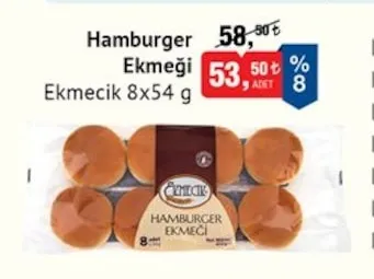 Hamburger Ekmeği Ekmecik 8X54 G
