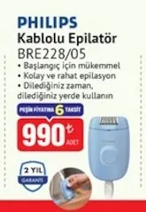 Philips Kablolu Epilatör Bre228/05