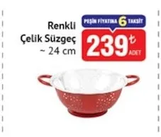 Renkli Çelik Süzgeç ~ 24 Cm