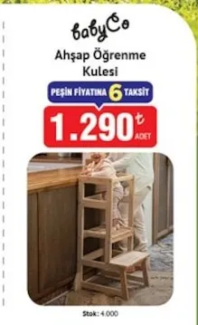 Babyco Ahşap Öğrenme Kulesi