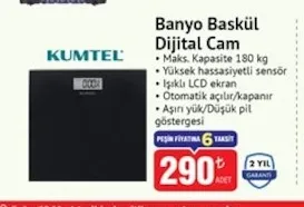 Kumtel Banyo Baskül Dijital Cam
