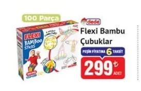 Dede Flexi Bambu Çubuklar 100 Parça