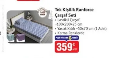 Tek Kişilik Ranforce Çarşaf Seti