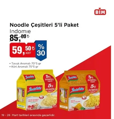 Noodle Çeşitleri 5'Li Paket Indomie