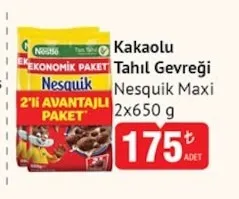 Kakaolu Tahıl Gevreği Nesquik Maxi 2X650 G