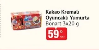Kakao Kremalı Oyuncaklı Yumurta Bonart 3X20 G