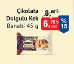 Çikolata Dolgulu Kek Banabi 45 G