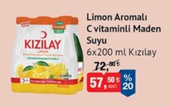 Limon Aromalı C Vitaminli Maden Suyu 6X200 Ml Kızılay