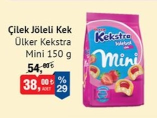 Çilek Jöleli Kek Ülker Kekstra Mini 150 G