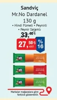 Sandviç Mr.No Dardanel 130 G