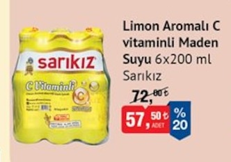Limon Aromalı C Vitaminli Maden Suyu 6X200 Ml