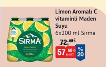 Limon Aromalı C Vitaminli Maden Suyu 6X200 Ml