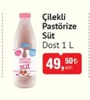 Çilekli Pastörize Süt Dost 1 L
