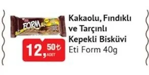 Eti Form Kakaolu Fındıklı Ve Tarçınlı Kepekli Bisküvi 40G