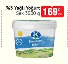 %3 Yağlı Yoğurt Sek 3000 G