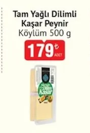 Tam Yağlı Dilimli Kaşar Peynir Köylüm 500 G