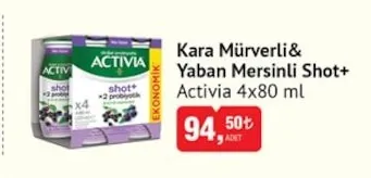 Kara Mürverli& Yaban Mersinli Shot+ Activia 4X80 Ml