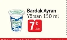 Bardak Ayran Yörsan 150 Ml