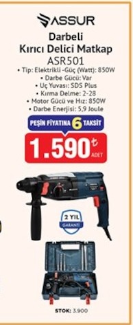 Assur Darbeli Kırıcı Delici Matkap Asr501